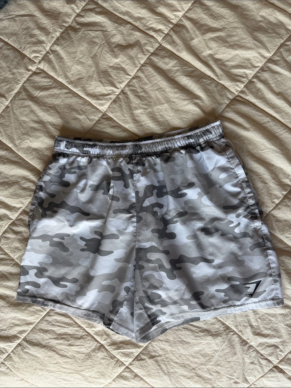 Gymshark Gray Camo Athletic Shorts